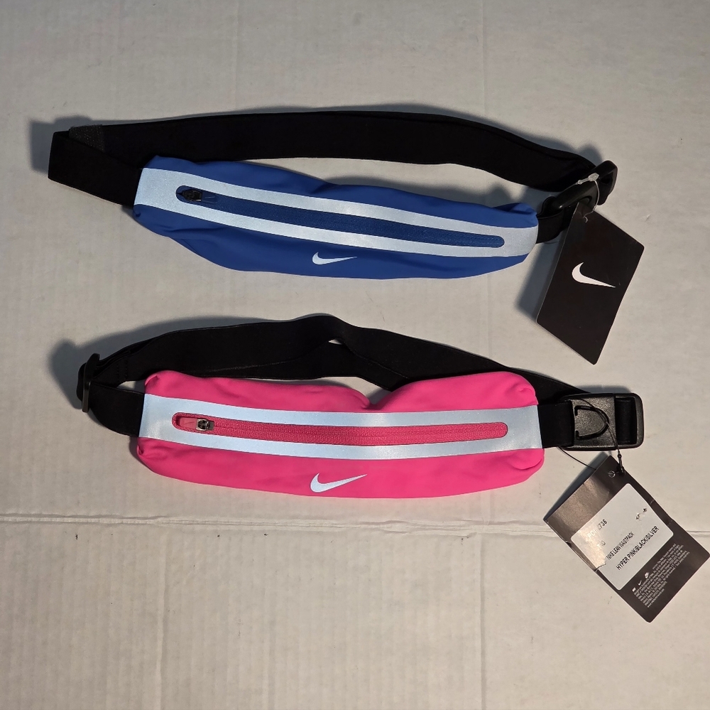 New Nike Slim Waist Pack Sports Waist Pack One Blue One Pink His & Hers - Picture 6 of 6